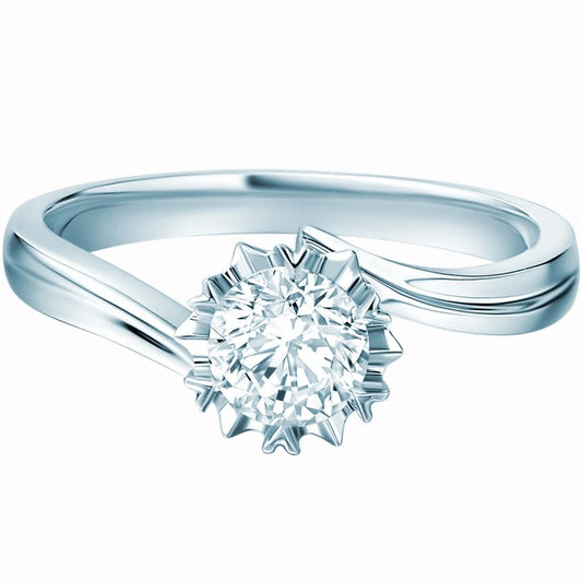 Created Diamond Ring Exquisite Six-petal Snowflake-Black Diamonds New York