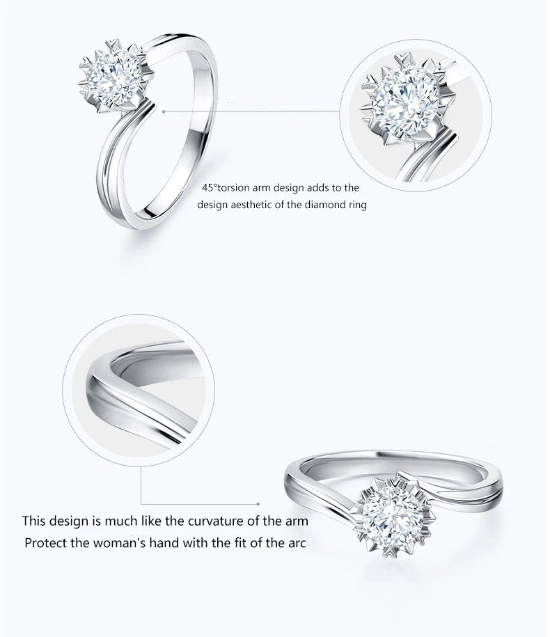 EVN™ Diamond Ring Exquisite Six-petal Snowflake-Black Diamonds New York
