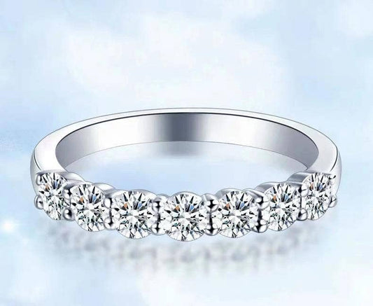 Created Diamond Ring Half A Circle Seven Stones-Black Diamonds New York