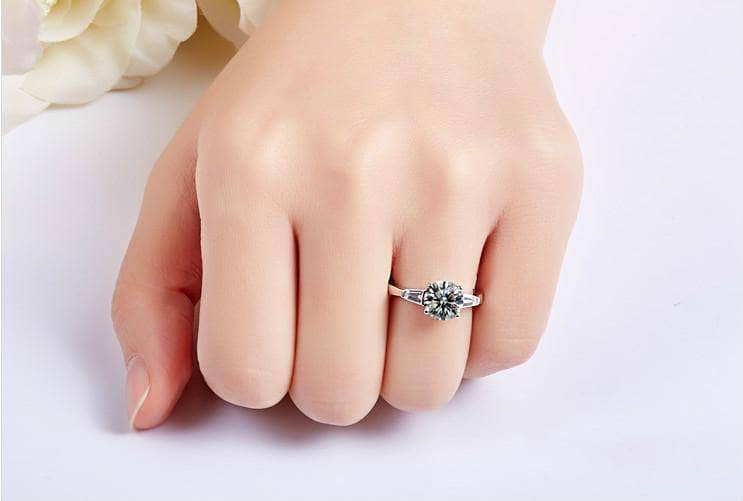 (can't edit) Created Diamond Option Ring Light Luxury Queen 2CT-Black Diamonds New York
