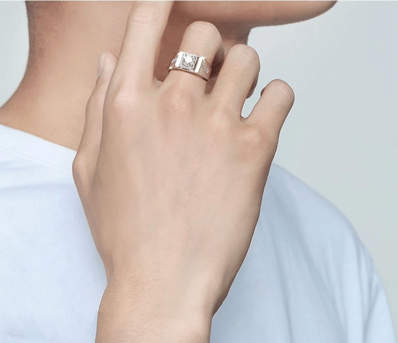 Created Diamond Ring Luxury Noble Engagement for Men-Black Diamonds New York