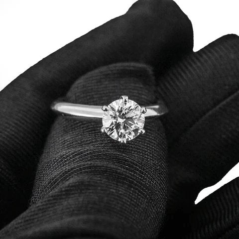 CVD Diamond Ring Six Prong Solitaire