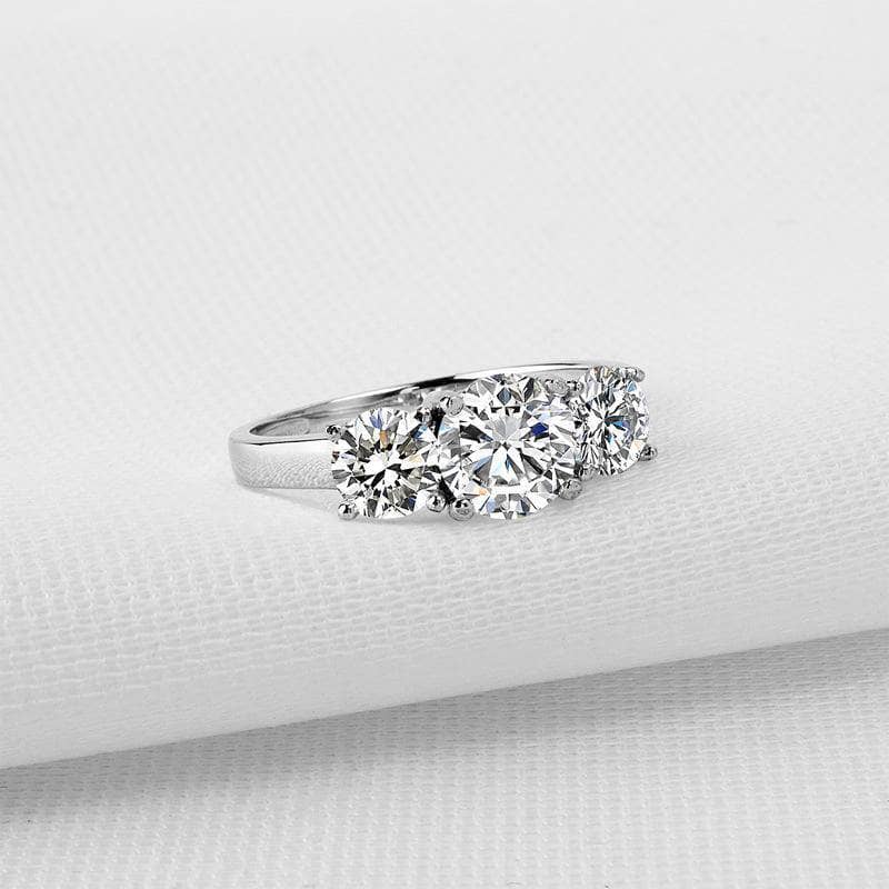 Created Diamond Ring Special Design Three Stones-Black Diamonds New York