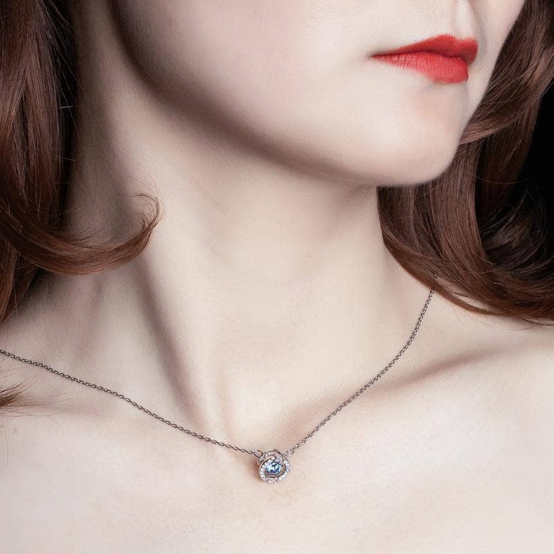 EVN™ Diamond Romantic and Elegant Crystal Beating Heart Necklace-Black Diamonds New York