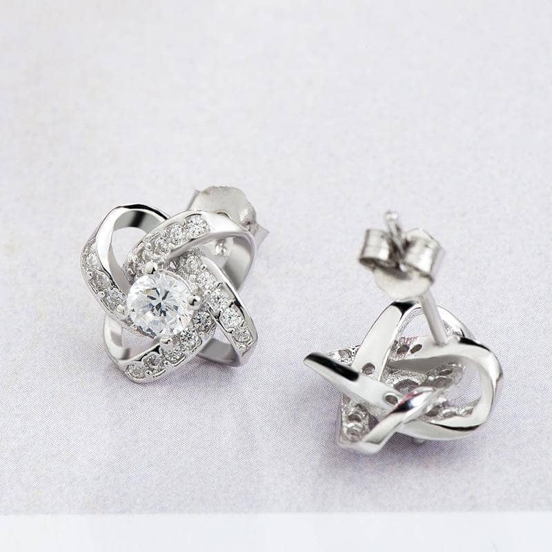 CVD Diamond Romantic Four-leaf Clover Earrings