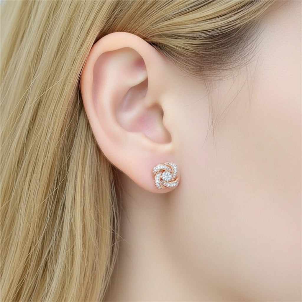 Round Diamond Option Romantic Four-leaf Clover Earrings-Black Diamonds New York
