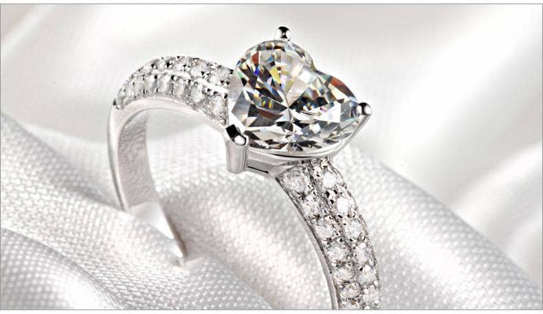 Created Diamond Romantic Heart-shaped Ring-Black Diamonds New York