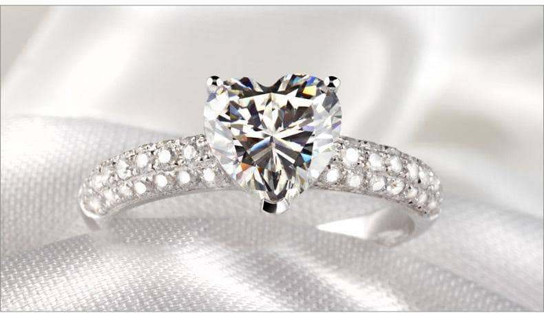 Created Diamond Romantic Heart-shaped Ring-Black Diamonds New York
