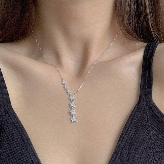 CVD Diamond Romantic Stars Collarbone Necklace