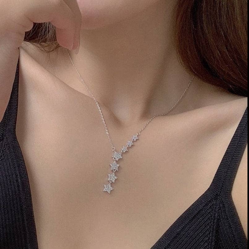 EVN™ Diamond Romantic Stars Collarbone Necklace-Black Diamonds New York