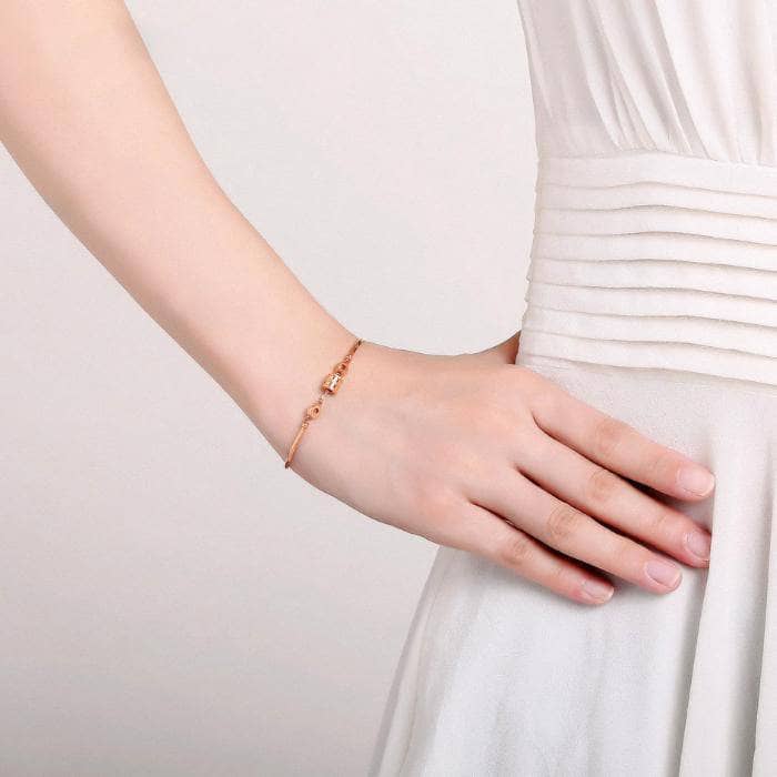 CVD DIAMOND Rose Gold Fashionable Thin Waist Spring Bracelet