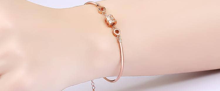 EVN™ Diamond Rose Gold Fashionable Thin Waist Spring Bracelet-Black Diamonds New York
