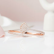 Scalloped Opening Diamond Option Bangle-Black Diamonds New York