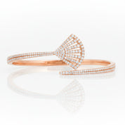 Scalloped Opening Diamond Option Bangle-Black Diamonds New York