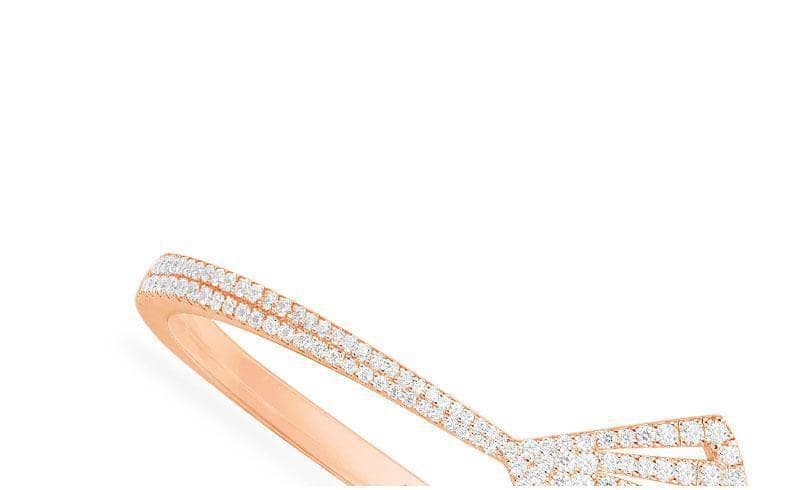 Created Diamond Scalloped Opening Bracelet-Black Diamonds New York
