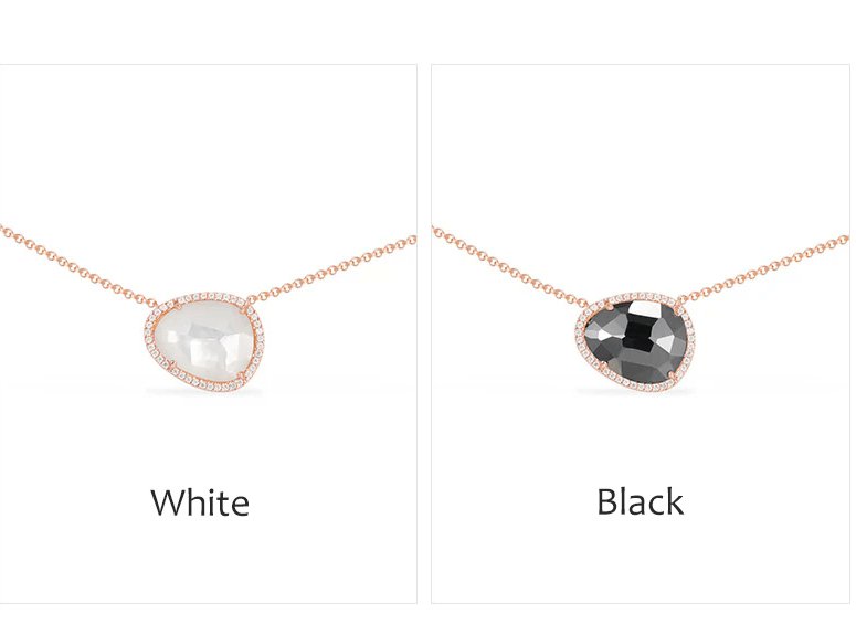 Created Diamond Simple Design Pinctada Albina Adjustable Necklace-Black Diamonds New York