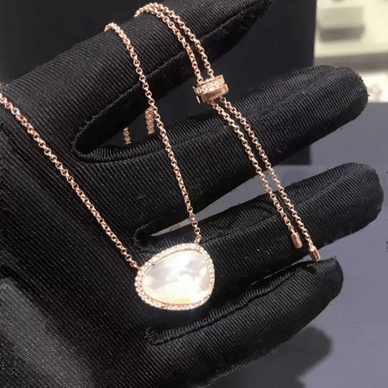 Created Diamond Option Simple Design Pinctada Albina Adjustable Necklace NOT EXISTING-Black Diamonds New York