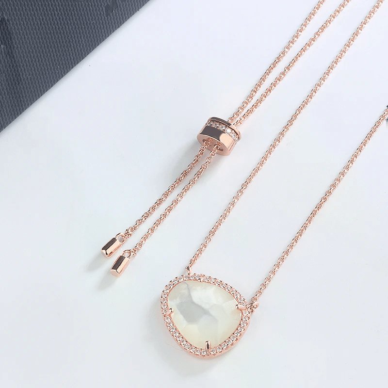 Created Diamond Option Simple Design Pinctada Albina Adjustable Necklace NOT EXISTING-Black Diamonds New York