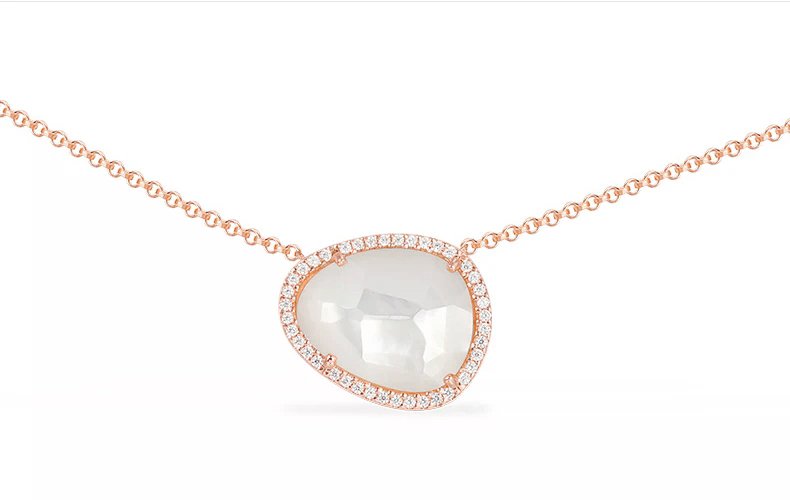 EVN™ Diamond Simple Design Pinctada Albina Adjustable Necklace-Black Diamonds New York