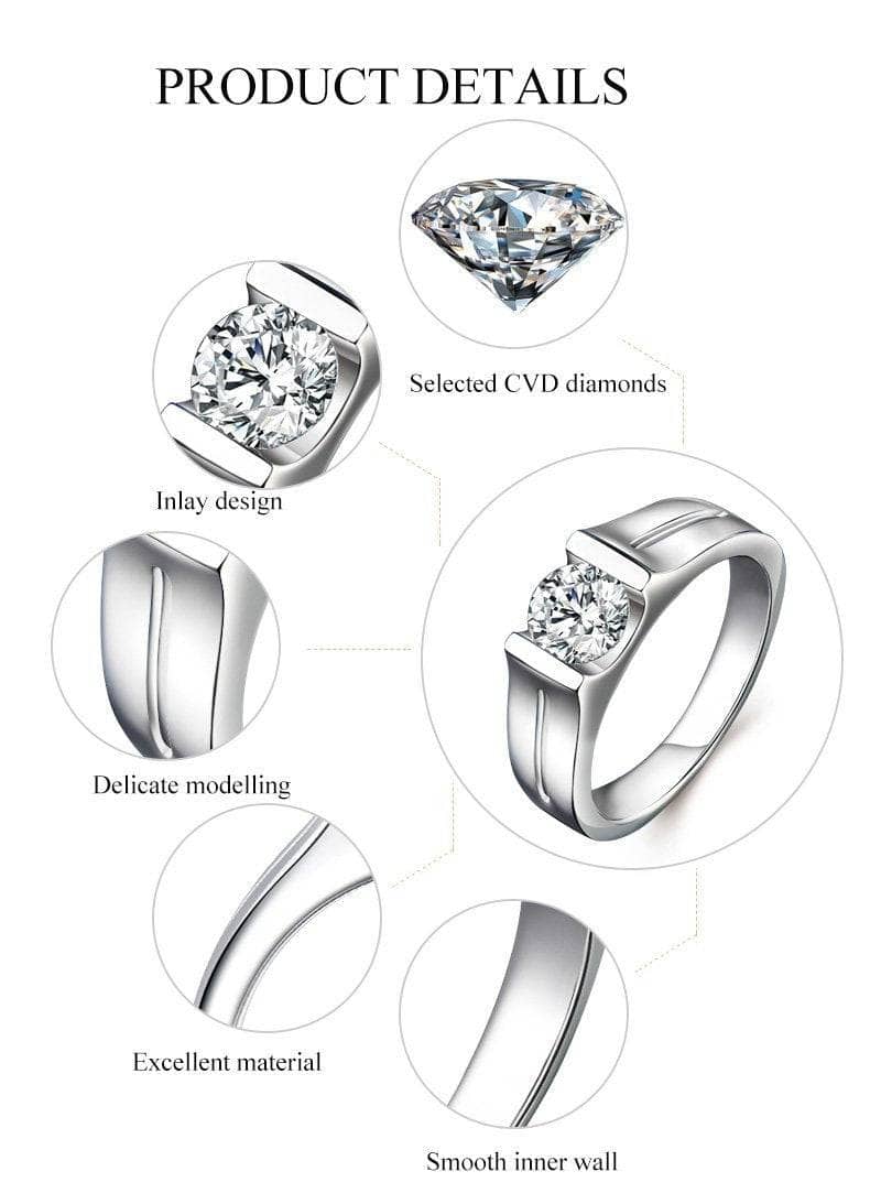 Created Diamond Simple Engagement Ring for men-Black Diamonds New York