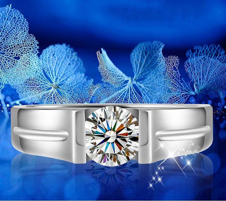 Created Diamond Simple Engagement Ring for men-Black Diamonds New York