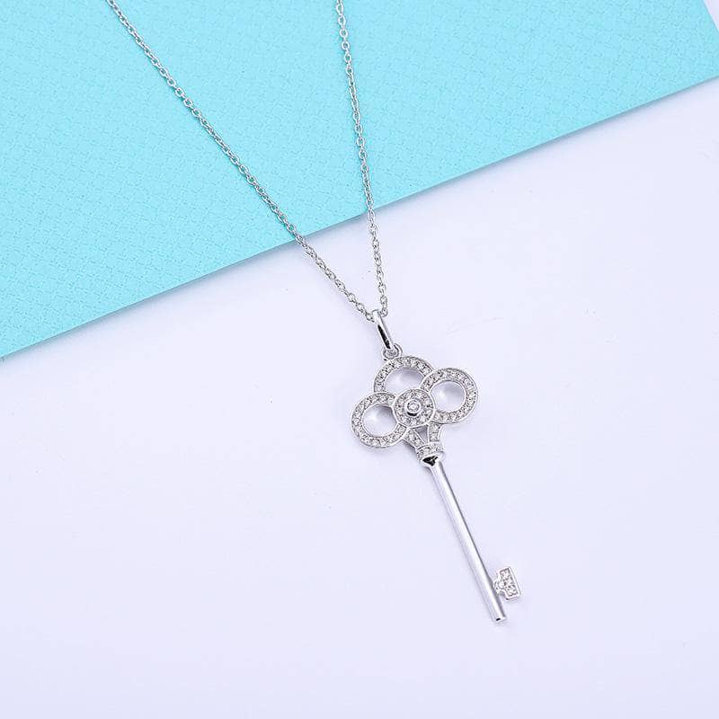 EVN™ Diamond Simple Key Shape Long Necklace-Black Diamonds New York
