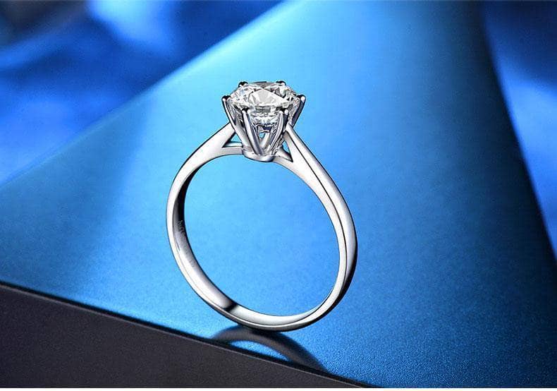 Created Diamond Six Prong Hollow Shape Ring-Black Diamonds New York