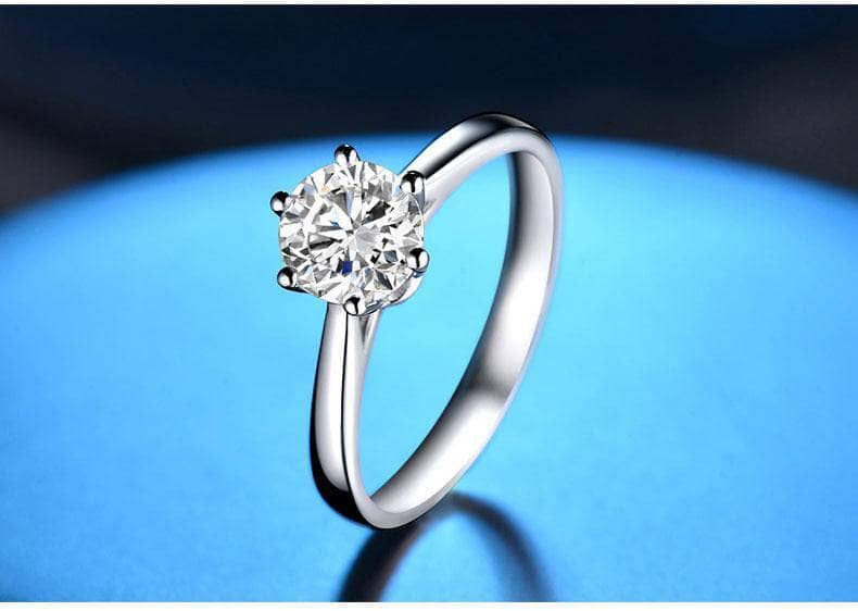 Created Diamond Six Prong Hollow Shape Ring-Black Diamonds New York