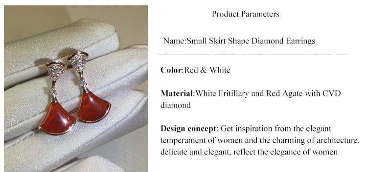 CVD Diamond Small Skirt Shape Earrings