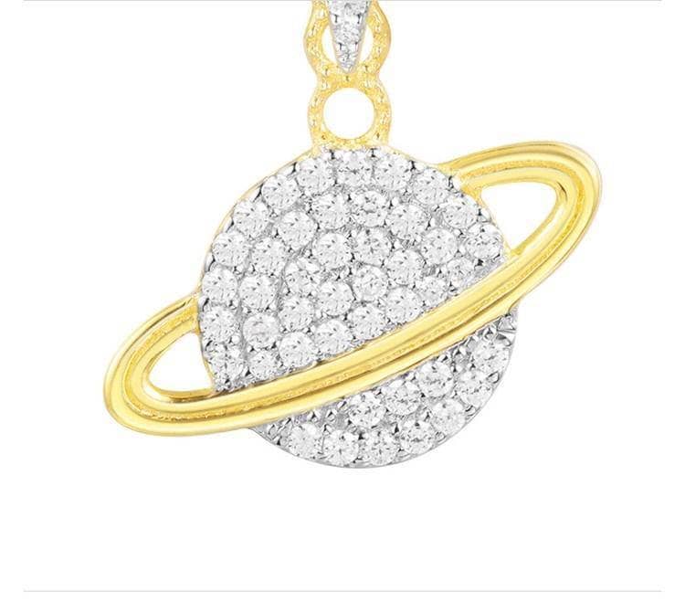 EVN™ Diamond Studded Planet Asymmetric Earrings-Black Diamonds New York
