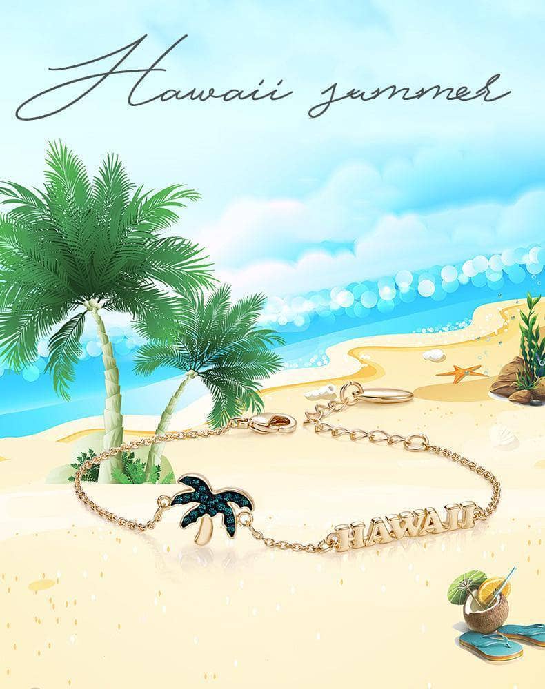 CVD DIAMOND Summer Coconut Palm Hawaiian Style Bracelet