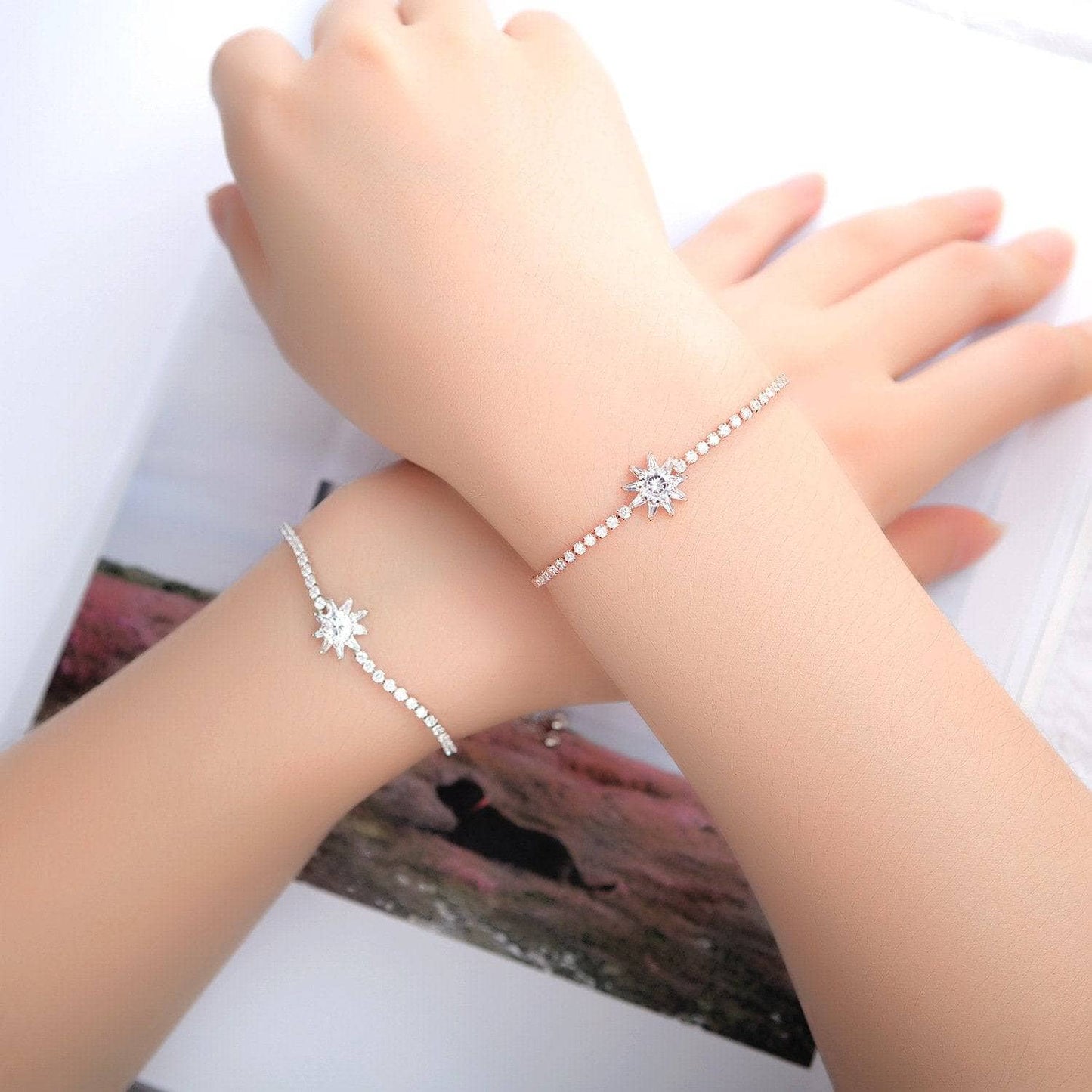 CVD Diamond Sun-shaped Fashionable Simple Bracelet