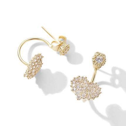 EVN™ Diamond Sweet Heart Earrings Wearing from the Back-Black Diamonds New York