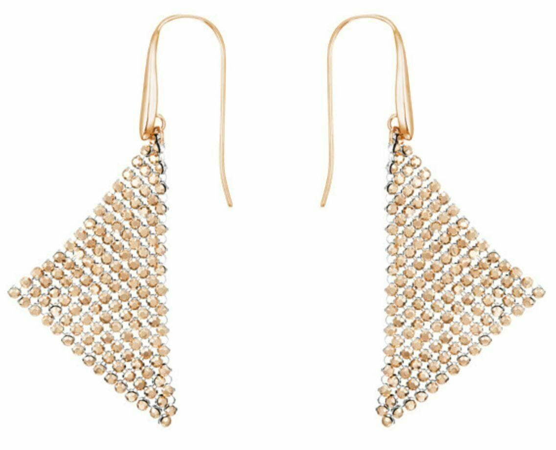 EVN™ Diamond Triangular Shaped Mesh Shimmering Earrings-Black Diamonds New York