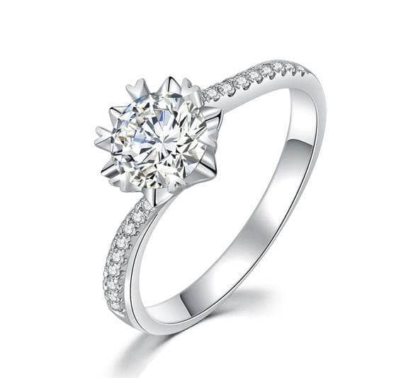 CVD Diamond Twisting Snowflake Ring
