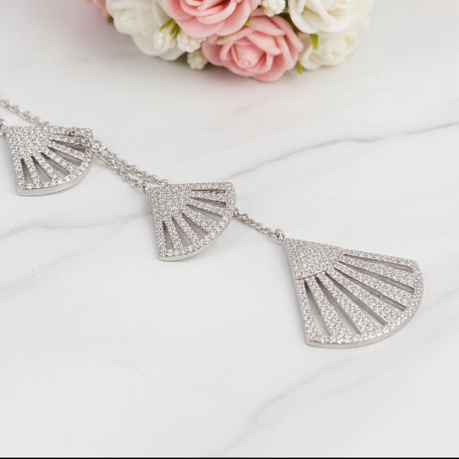 Created Diamond Option Unique and Sweet Fan-shaped Asymmetrical Earrings-Black Diamonds New York
