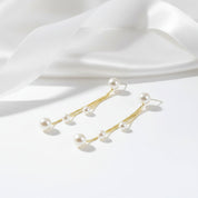 Unique Three Tassels Pearl Earrings-Black Diamonds New York