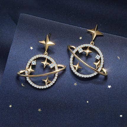 EVN™ Diamond Unique Universe and Stars Earrings-Black Diamonds New York