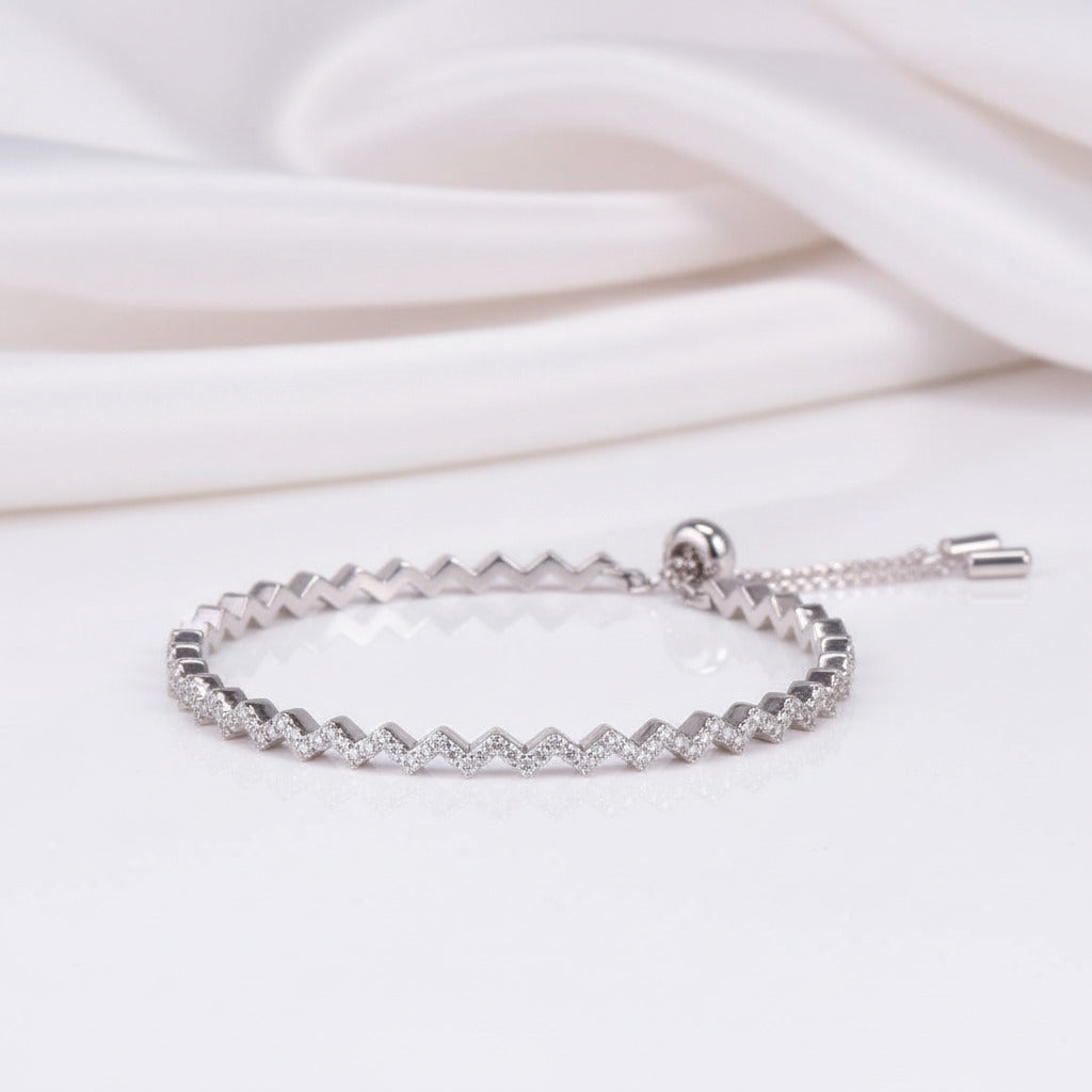 Diamond Option Z-shaped Bracelet-Black Diamonds New York