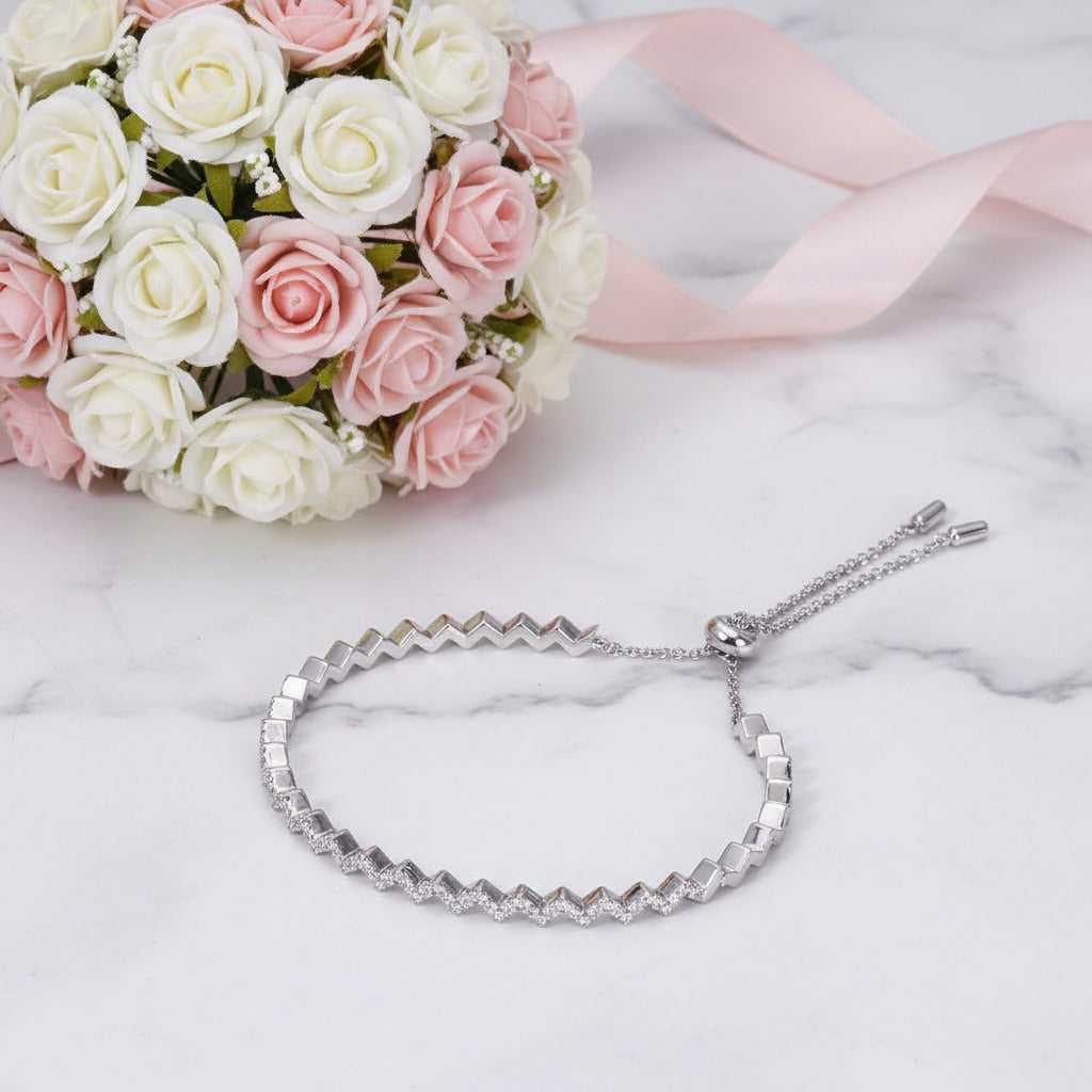 Diamond Option Z-shaped Bracelet-Black Diamonds New York