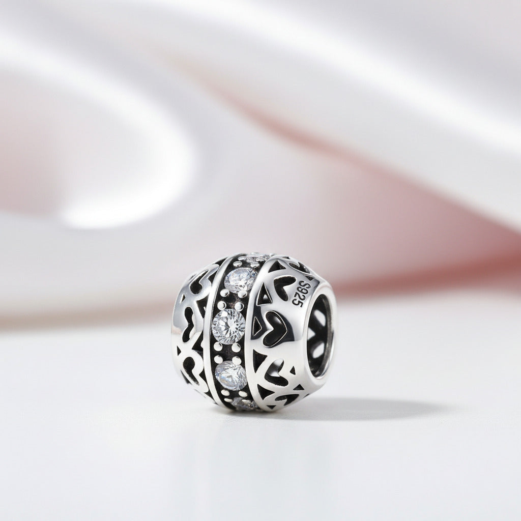 Diamond Option Heart Romantic Bead-Black Diamonds New York