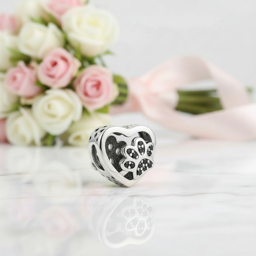 Diamond Option Heart Romantic Bead-Black Diamonds New York