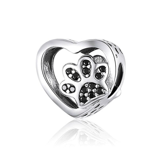 Created Diamond Heart Romantic Bead-Black Diamonds New York