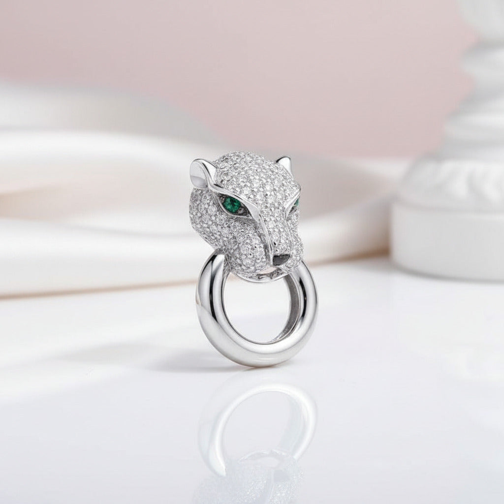 Green Diamond Option Leopard Jewelry Set-Black Diamonds New York