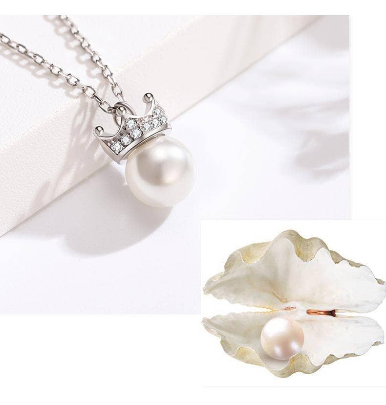 CVD Diamond Light Luxury Elegant Crown Pearl Necklace