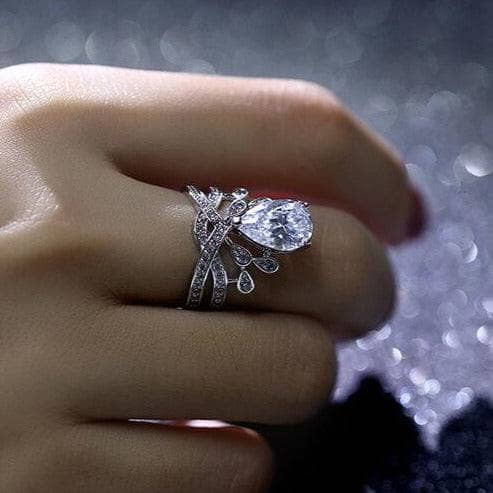EVN™ Stone Ring Handmade Crown-Black Diamonds New York