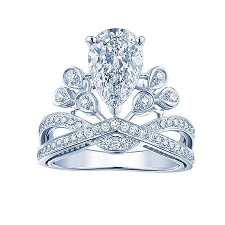 Created Diamond Ring Handmade Crown-Black Diamonds New York
