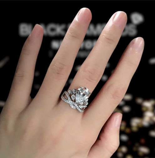 Created Diamond Ring Handmade Crown-Black Diamonds New York
