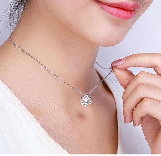 EVN™ Stone Romantic Hexagram Necklace-Black Diamonds New York