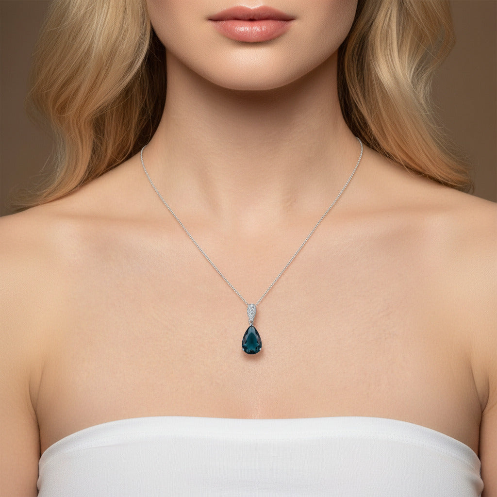 Pear-cut Diamond Option Slide Pendant-Black Diamonds New York